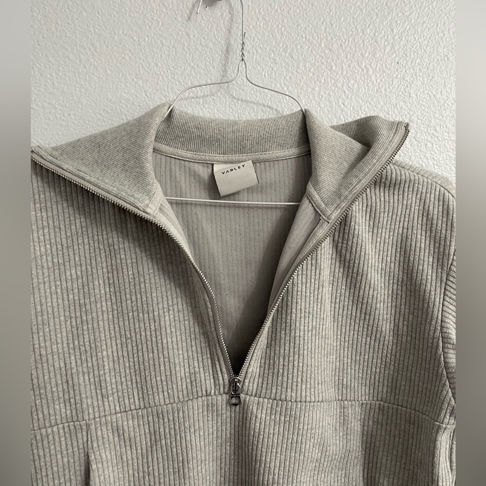 Varley Cyrus Half Zip Ribbed Gray Size Small - Picture 6 of 13